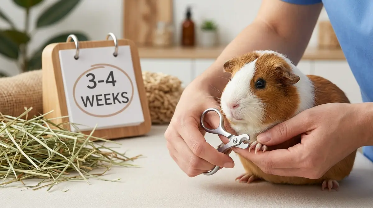 モルモットの爪切り頻度は「3〜4週間に1回」が目安