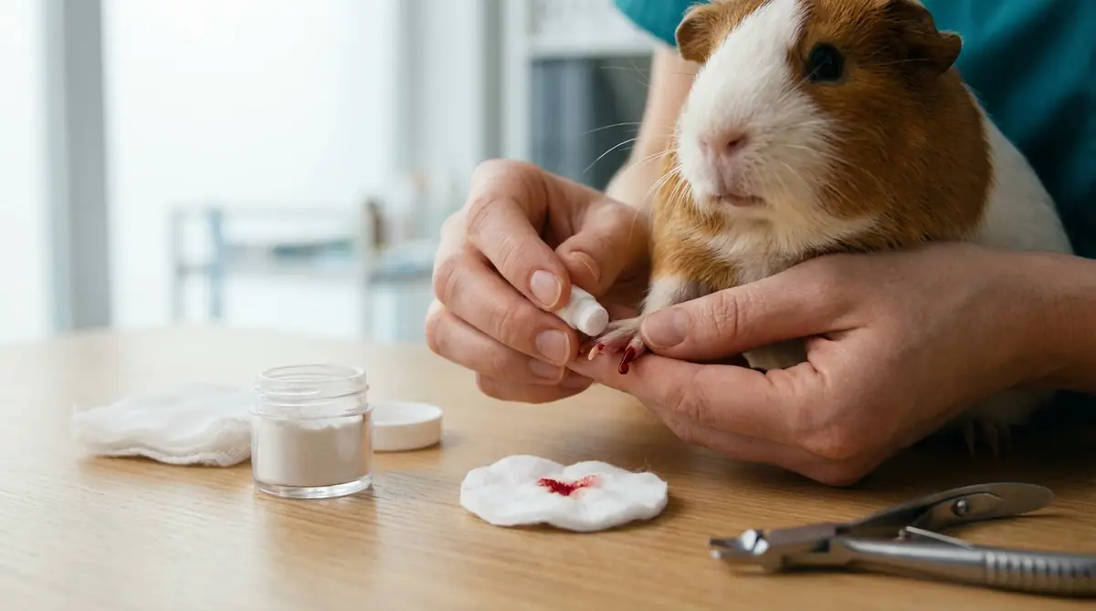 モルモットの爪切りで出血したときの応急処置