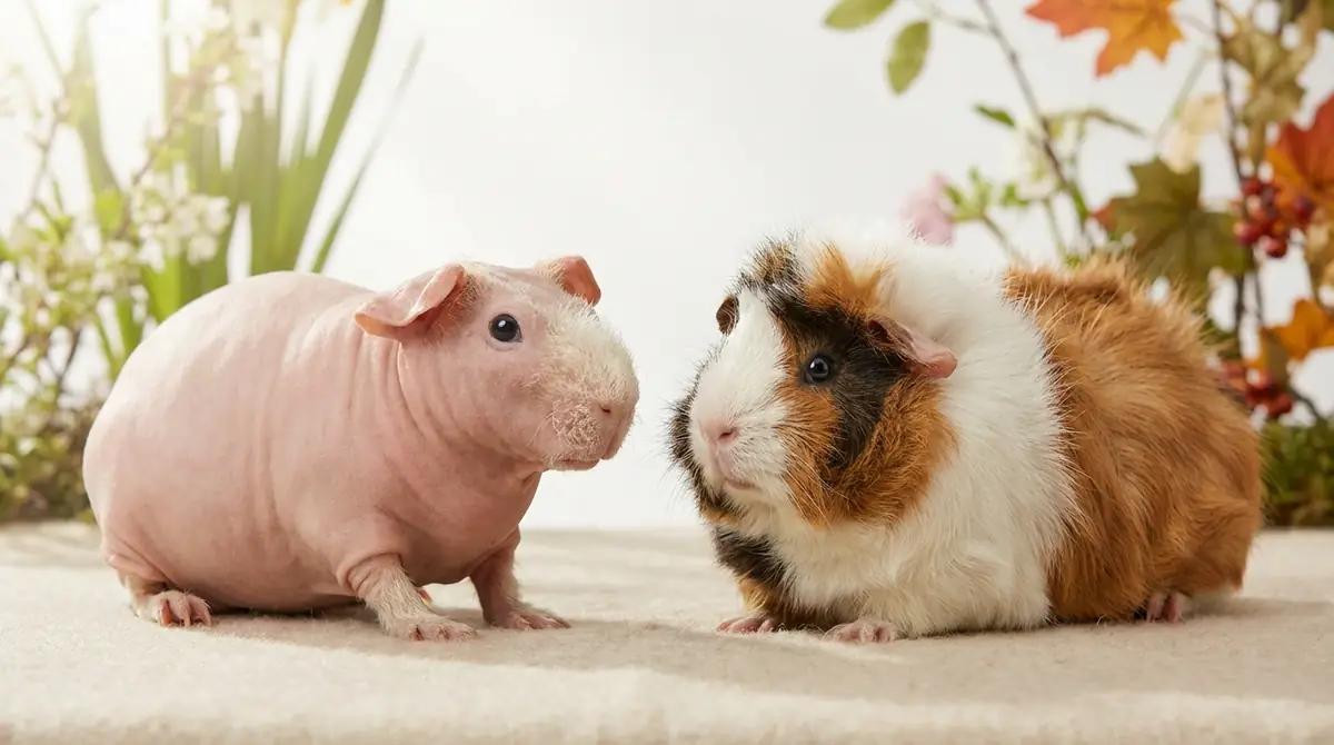 毛がないモルモットと通常種を徹底比較|見た目・性格・寿命の違い