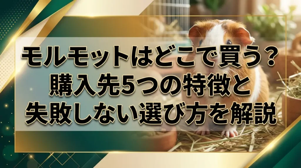 モルモットはどこで買う？購入先5つの特徴と失敗しない選び方を解説