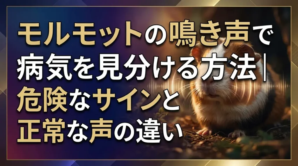 モルモットの鳴き声で病気を見分ける方法｜危険なサインと正常な声の違い