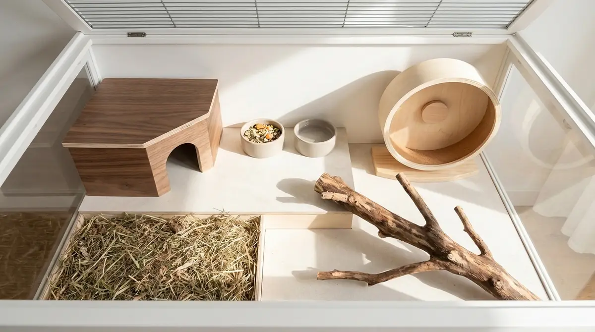 ケージ内に必要なアイテムと配置レイアウト