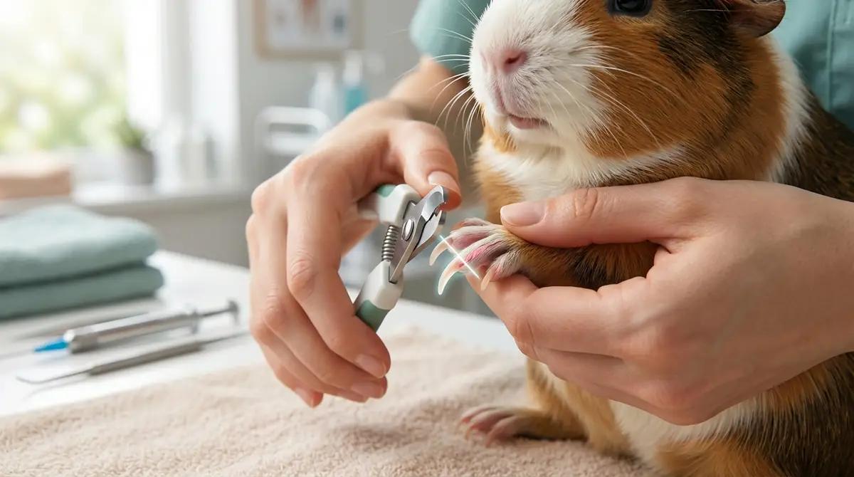 モルモットの爪は「伸び具合」を見て定期的にカット｜血管（クイック）の少し手前が安全ライン