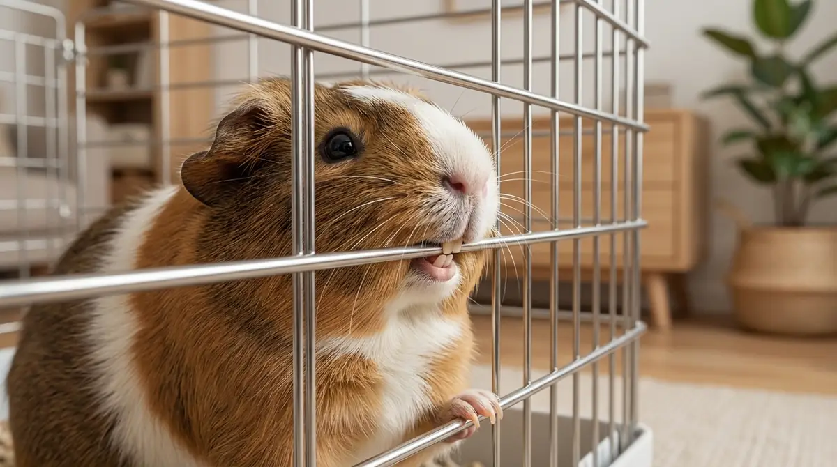 モルモットがケージを噛む7つの原因