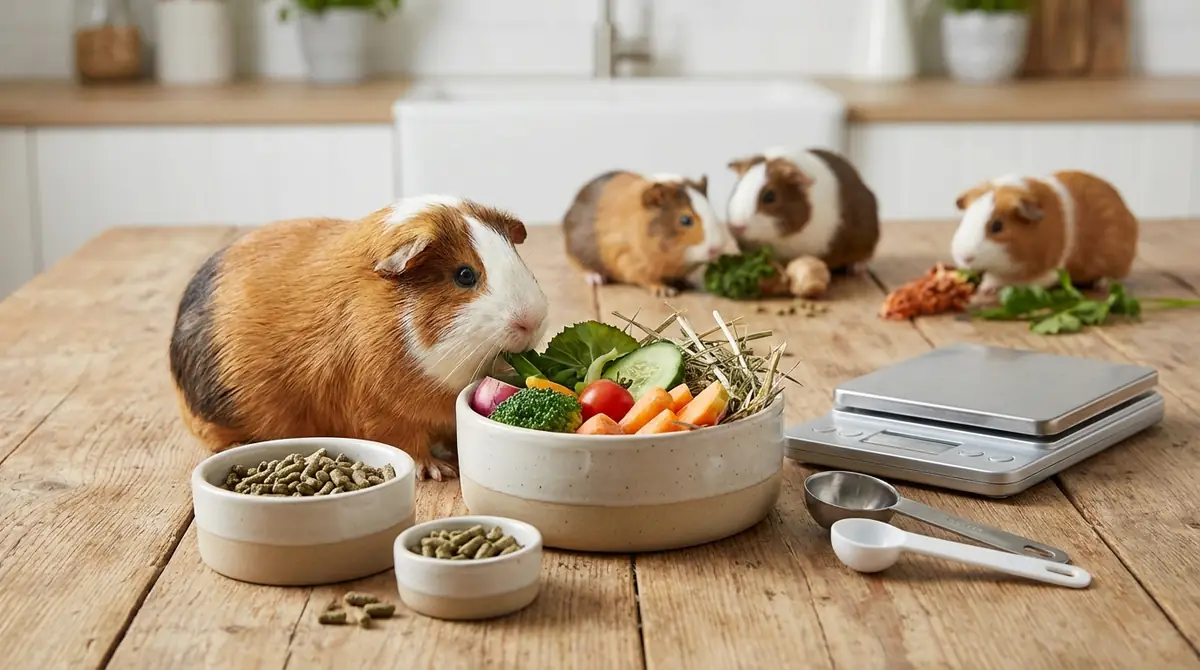 モルモットの餌の量と回数|1日の目安を体重別に解説