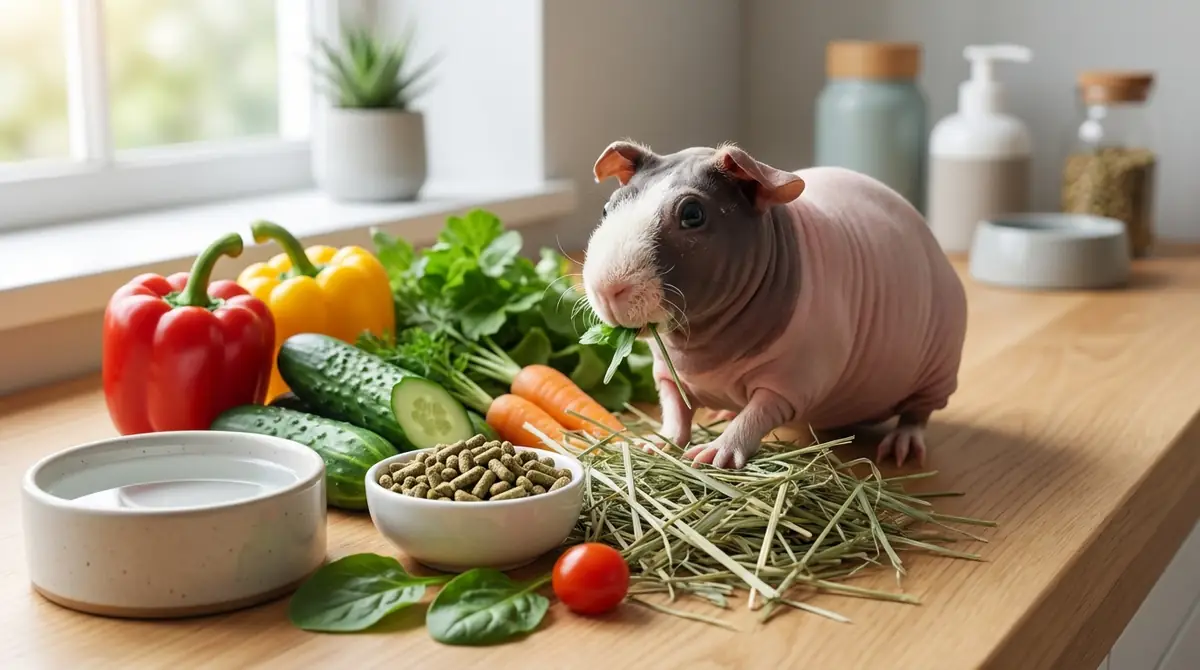スキニーギニアピッグの餌と栄養管理