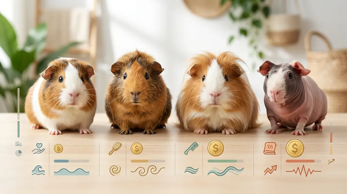 【比較表】モルモットの種類別｜飼いやすさ・価格・性格を一目で確認