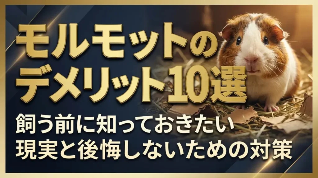モルモットのデメリット10選｜飼う前に知っておきたい現実と後悔しないための対策