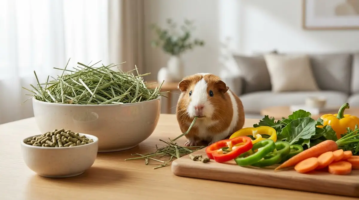 モルモットの餌の基本|牧草・ペレット・野菜の役割と与え方