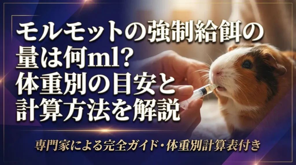 モルモットの強制給餌の量は何ml？体重別の目安と計算方法を解説