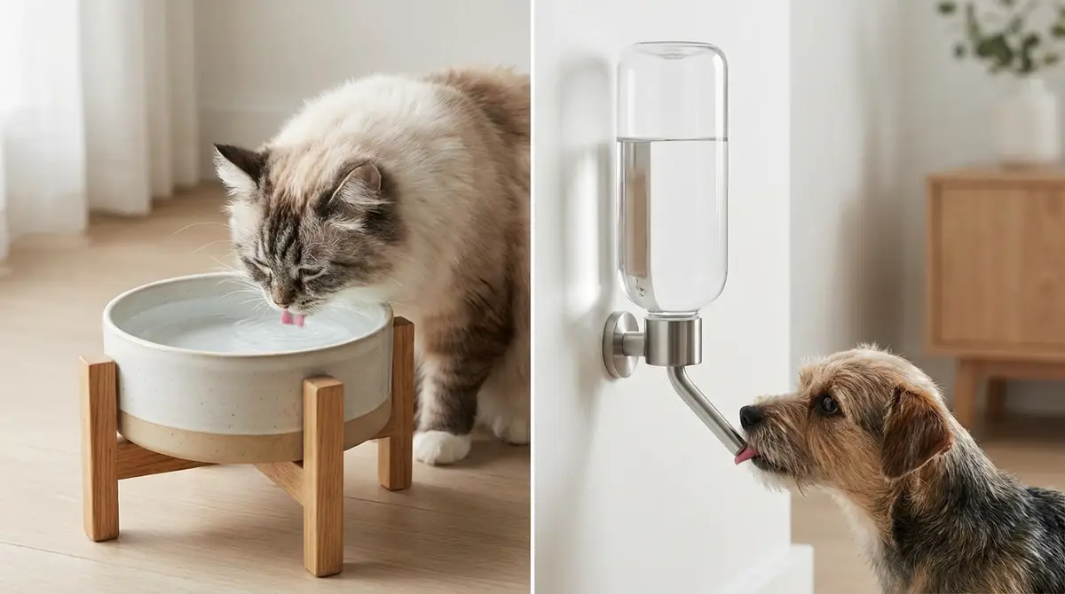 皿給水のメリット5つとデメリット3つ｜給水ボトルとの違い