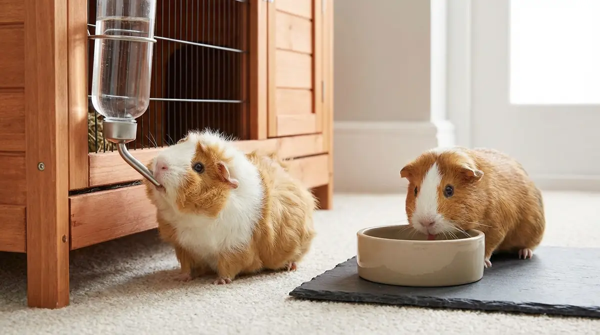 給水ボトルと皿どっちがいい？モルモットのタイプ別の選び方